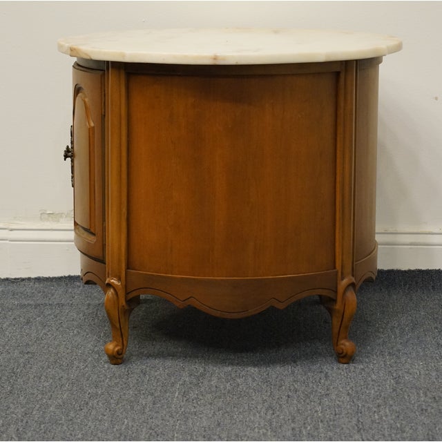 Vintage French Country Broyhill Furniture Storage Round End Table