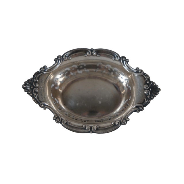 Vintage Gorham Sterling Silver 4780/3 Reticulated Scalloped Nut Bone Dish For Sale - Image 12 of 12
