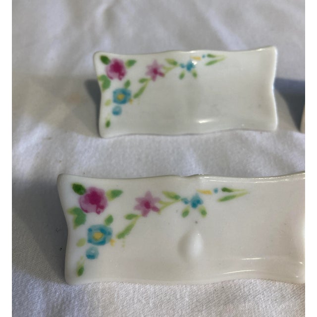 Set of 6 Vintage Floral Porcelain Name Placards For Sale In Oklahoma City - Image 6 of 9