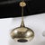 Mid-Century Teardrop Form Antique Brass Pendant W/ Pierced Detailing Chandelier For Sale - Image 4 of 9