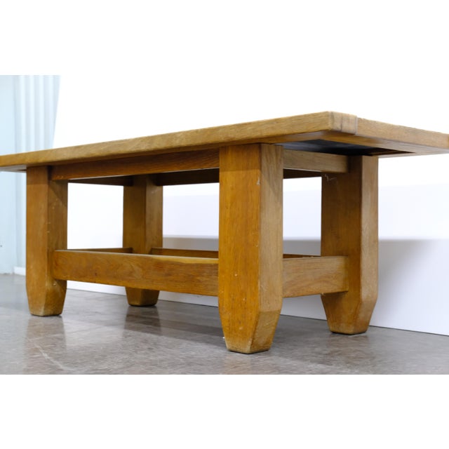 Brutalist Wood and Slate Top Coffee Table, 1970s For Sale In New York - Image 6 of 11