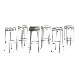 Bar Stools in the style of Mathieu Mategot, France, 1950s, Set of 6 For Sale