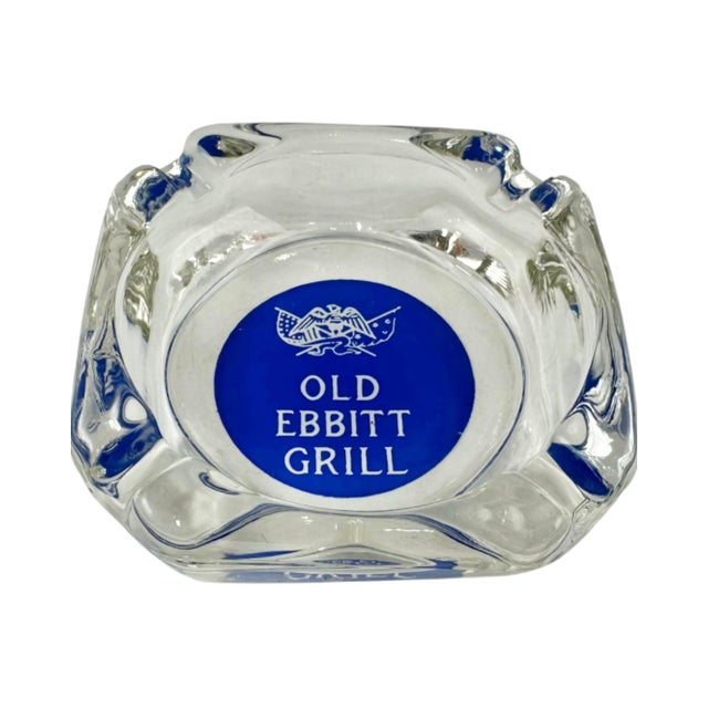 Transparent Vintage Old Ebbitt Grill Restaurant Washington, DC Glass Ashtray For Sale - Image 8 of 9