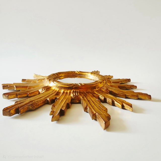 1960s Large Vintage Wall Mirror in Sunburst Finish, 1960s For Sale - Image 5 of 11