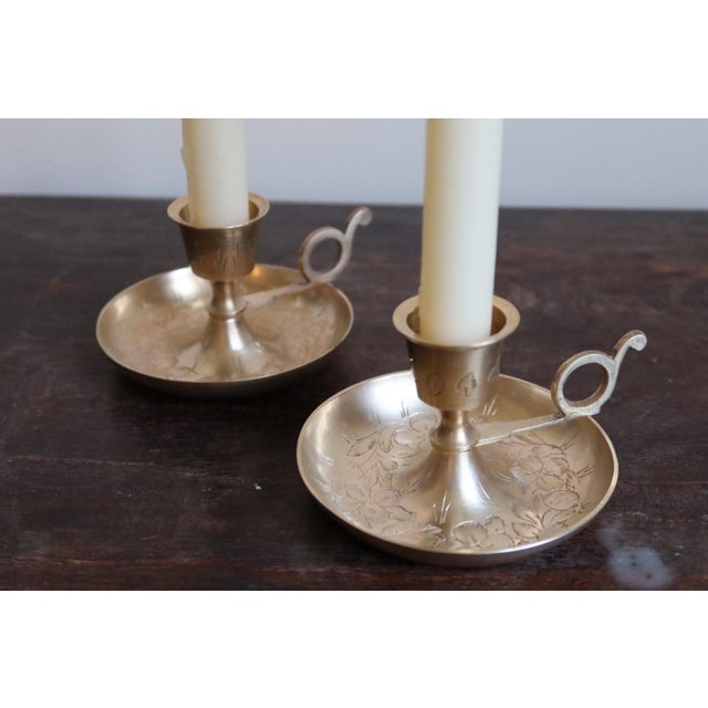 Vintage made in India in the mid 20th century. Beautiful, warm patina and with finger loop and wide base to catch dripping...