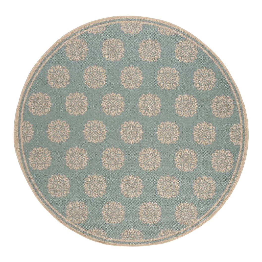 Shoreditch Indoor Outdoor Rug Aqua & Cream 6'7