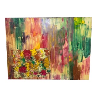 Robert Cornman Original Mixed-Media Abstract Painting, "What Direction" For Sale