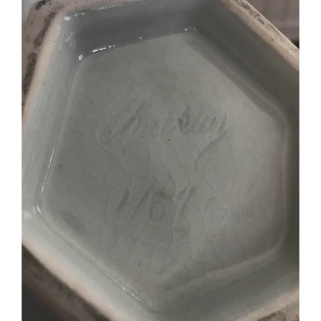 1984 Chalkley Signed Dated Ceramic Bowl With Bamboo Handle For Sale In Richmond - Image 6 of 6