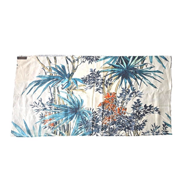 Chinoiserie Jim Thompson Cassia Fabric in Teal, 56"/1.5 Yards For Sale - Image 3 of 11