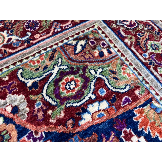 Beige & Red Persian-Style Medallion Wool Rug, Natural Dyes, 5'10" X 8'5" For Sale - Image 9 of 16