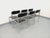 Vintage Italian Stackable Chairs in Chromed Metal and Black Imitation Leather, 1970s, Set of 6 For Sale - Image 4 of 18