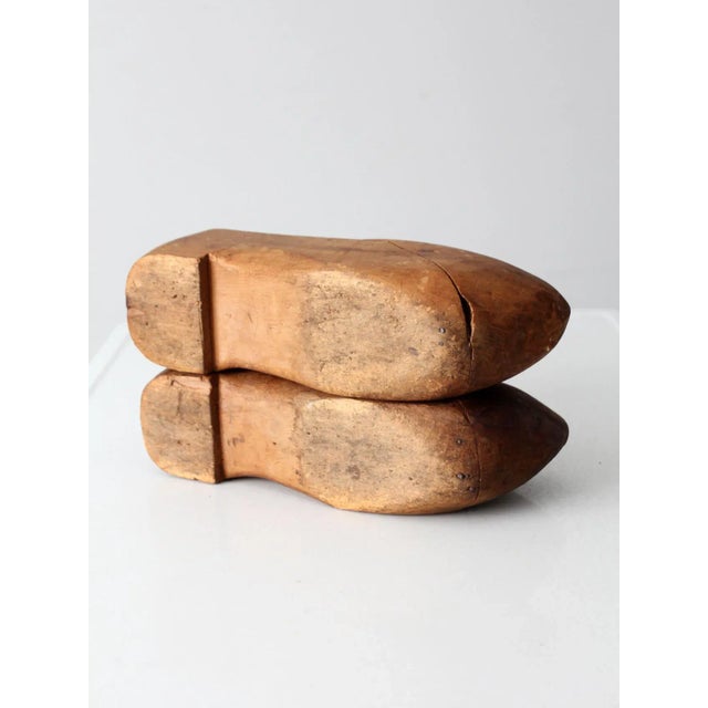 Antique Primitive Wooden Clogs For Sale - Image 9 of 12