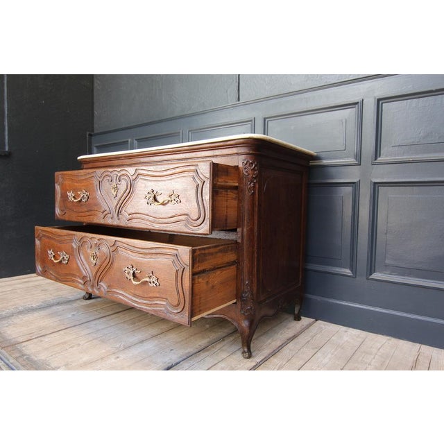 Oak Chest of Drawers with Marble Plate, 1700s For Sale - Image 5 of 18