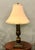 Contemporary Vintage Black Lacquer Chinoiserie Table Lamp With Hand-Painted Gilt Decoration & Shade For Sale - Image 3 of 10