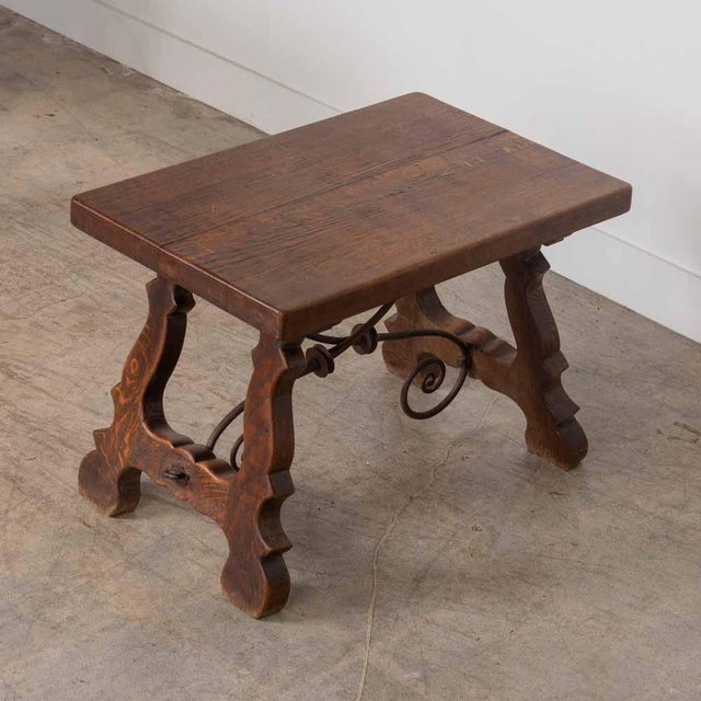 19th Century Spanish Wood and Iron Trestle Table For Sale - Image 11 of 18