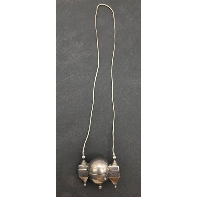 Indian Sterling Silver Shiva Lingam "Casket" Pendant With Chain Necklace For Sale - Image 4 of 9