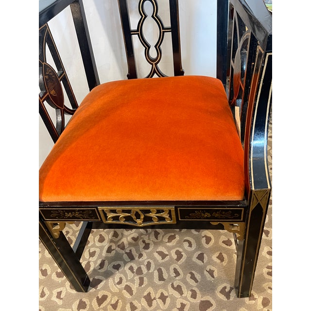 Black Chinoiserie Pagoda Chair Regency Style For Sale - Image 8 of 13