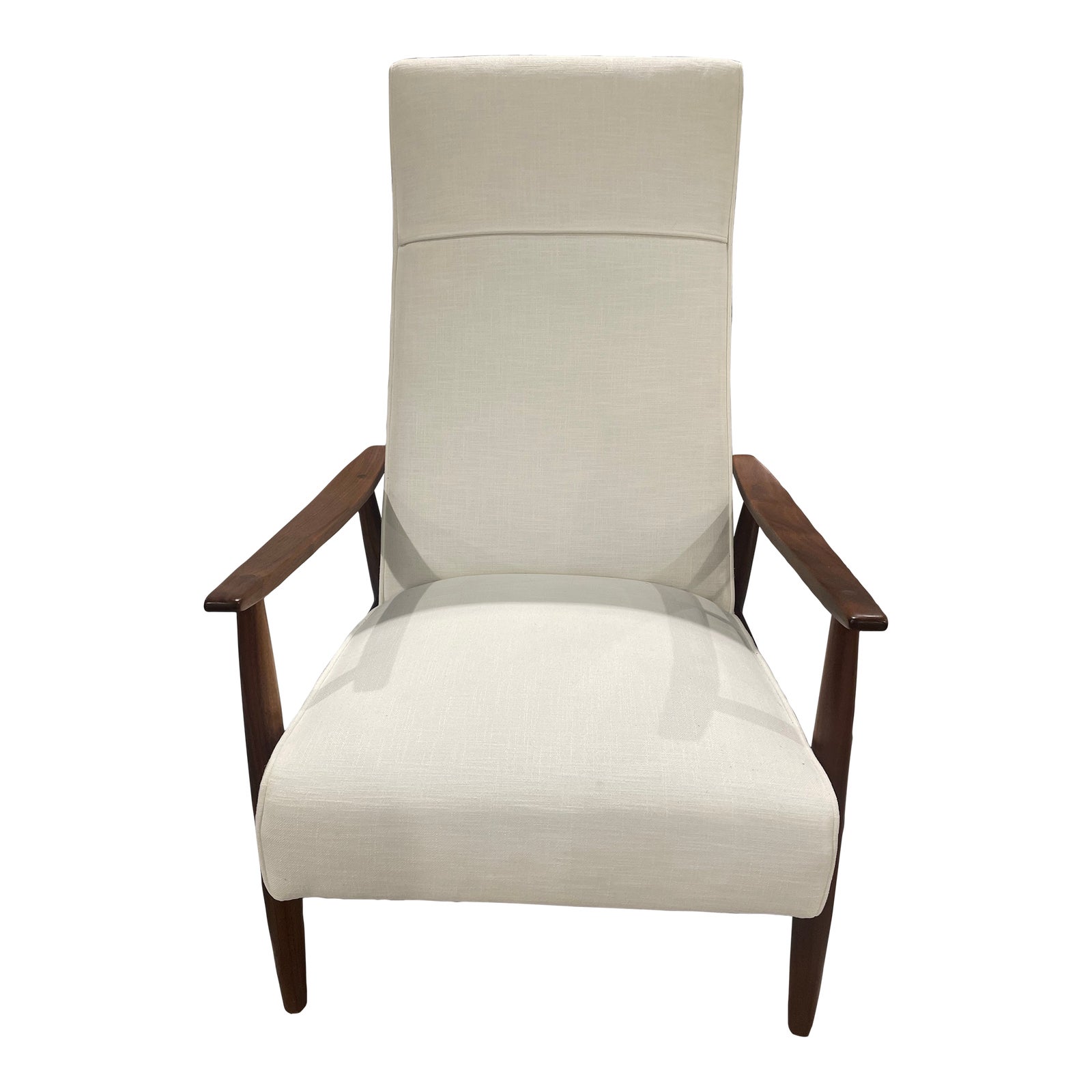 Milo Baughman for Thayer Coggin Recliner 74 in White Fabric With
