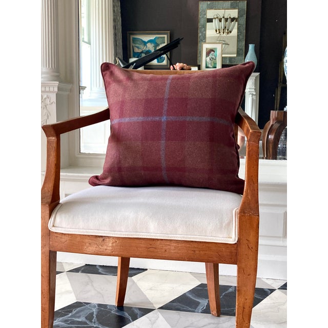 18" Schumacher Montana Wool Plaid 66665 Pillow in Burgundy For Sale - Image 18 of 18