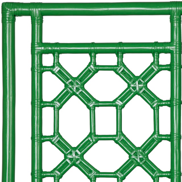 David Francis Lattice Back Platform Bed Double, Bright Green For Sale - Image 4 of 7
