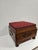 Victorian Square Victorian Burgundy Upholstered Footstool For Sale - Image 3 of 15