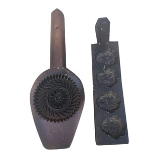 Antique Butter Molds - Set of 2 For Sale