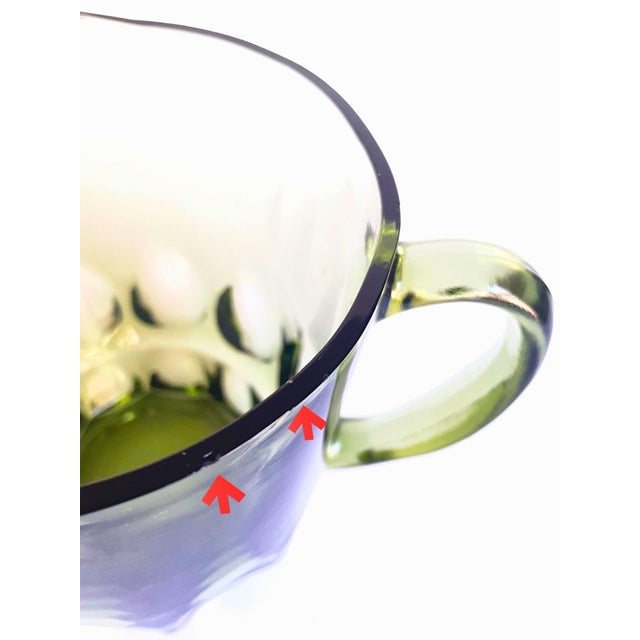 Vintage Hazel-Atlas Reflection Green Thumbprint Set – Pitcher, Tumblers & Bowls - 9 pcs For Sale - Image 14 of 14