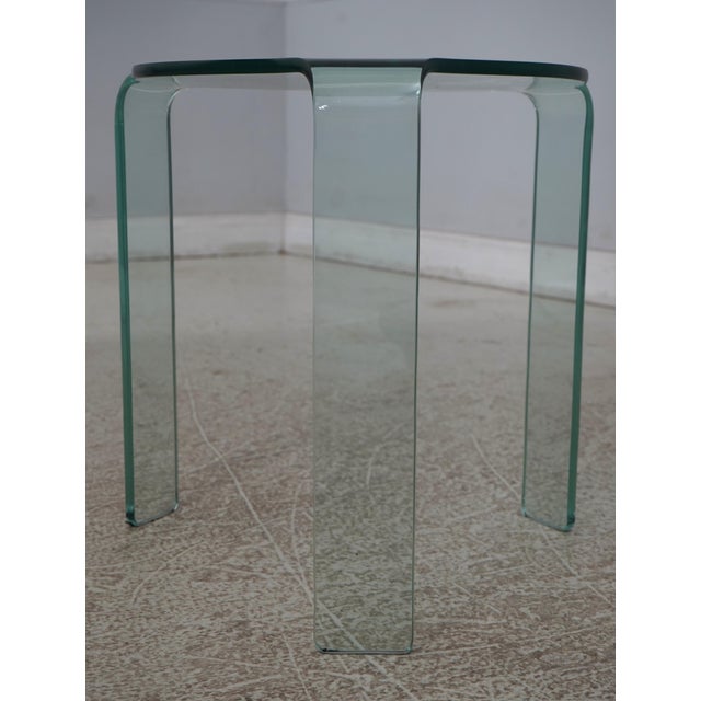 Italian Pair Fiam Italian Bent Glass Modern Design End Tables For Sale - Image 3 of 11