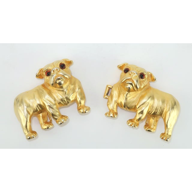 1990s Mimi DI N Bulldog Gold Plated Dog Buckles, 1995 For Sale - Image 5 of 12