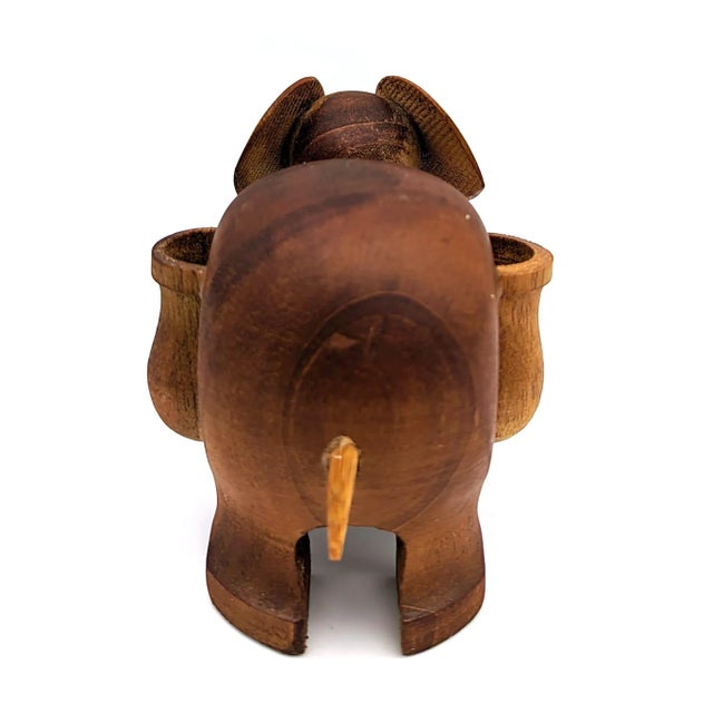 Kay Bojesen 1950s Danish Teak Wood Elephant Toothpick Holder For Sale - Image 4 of 10