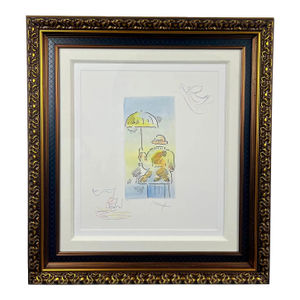 Peter Max Umbrella Man III (Angel With Heart/Sailboat) Hand Colored Etching 2018 2018