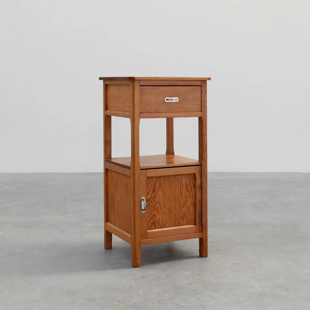 Vintage French Art Deco Nightstand in Pine, 1940s For Sale - Image 13 of 13