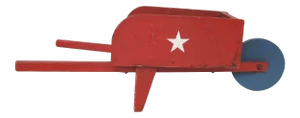 Circa 1940s Handmade Patriotic Child's Wheelbarrow
