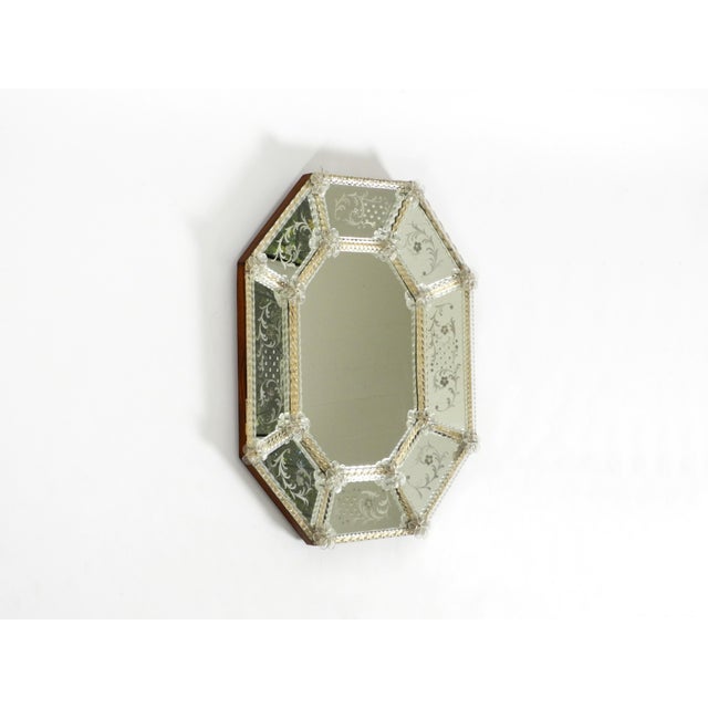 Mid-Century Modern Mid-Century Modern Italian Wall Mirror with Murano Glass Frame, 1950s For Sale - Image 3 of 18