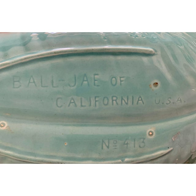 Ceramic Ball-Jae of California Pottery Turquoise Leaf Serving Tray For Sale - Image 7 of 7