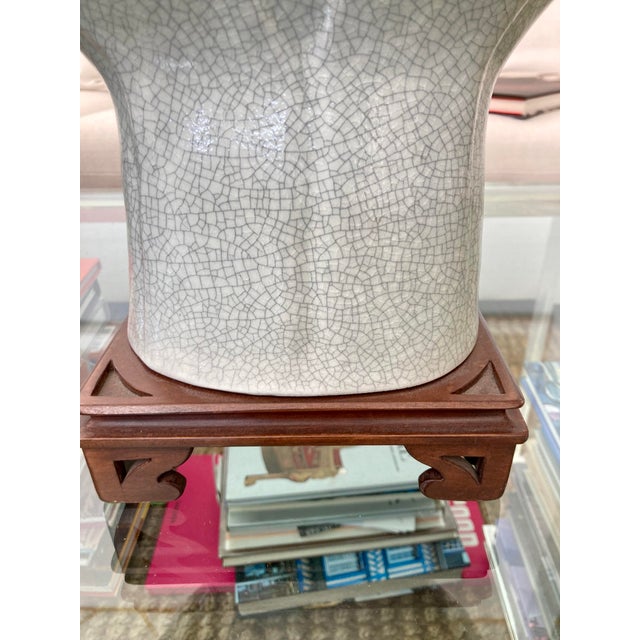 Celedon Ceramic Asian Table Lamps - a Pair For Sale - Image 11 of 12