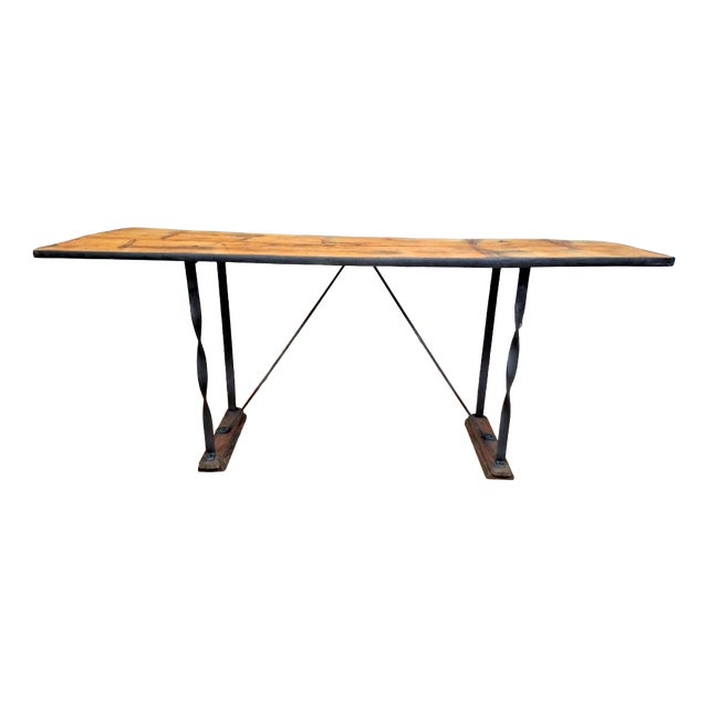 20th Century Industrial Console Table For Sale