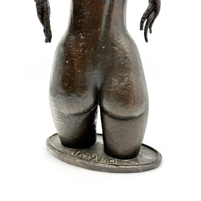 Bronze Sculpture Nude Woman with Cornrows Monogrammed Dated 93 For Sale - Image 15 of 17