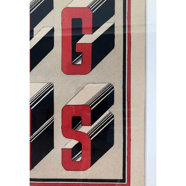 1920s Bauhaus Style Typography Gouache Studies, 1920s, Set of 2 For Sale - Image 5 of 12