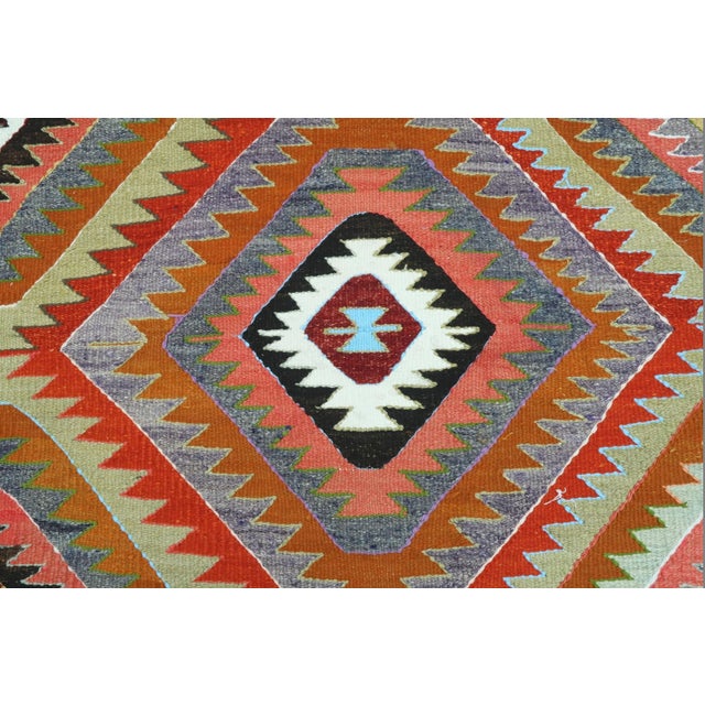 Ruby Red Vintage Turkish Barak Nomad's Kilim Rug For Sale - Image 8 of 12