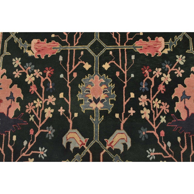Heriz Rug 6’1” X 8’10” Green Wool Vintage Traditional Hand-Knotted Carpet For Sale In Philadelphia - Image 6 of 15
