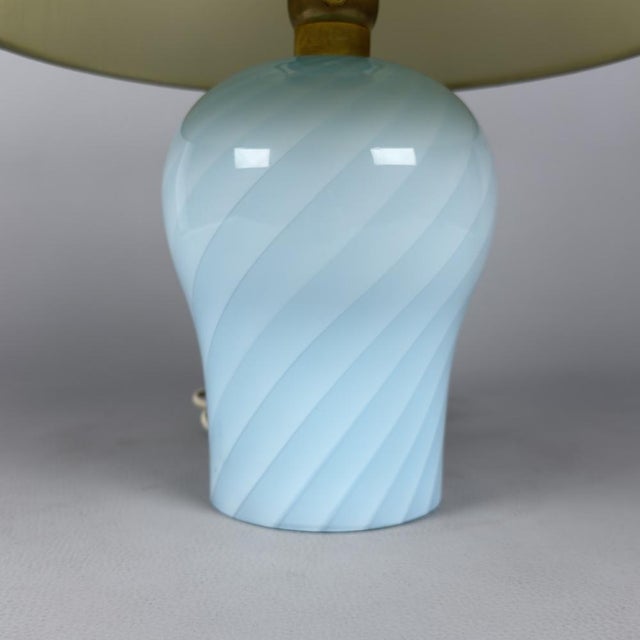 Blue Spiral Murano Glass Table Lamp from Davinci, 1970s For Sale - Image 9 of 15