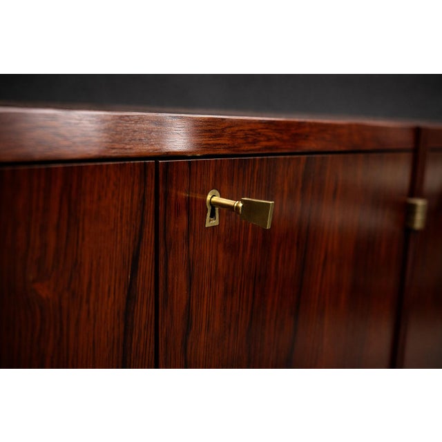 Brazilian Modern Rosewood Credenza With Brass Details by Jean Gillon, Brazil, 1960s For Sale - Image 9 of 14