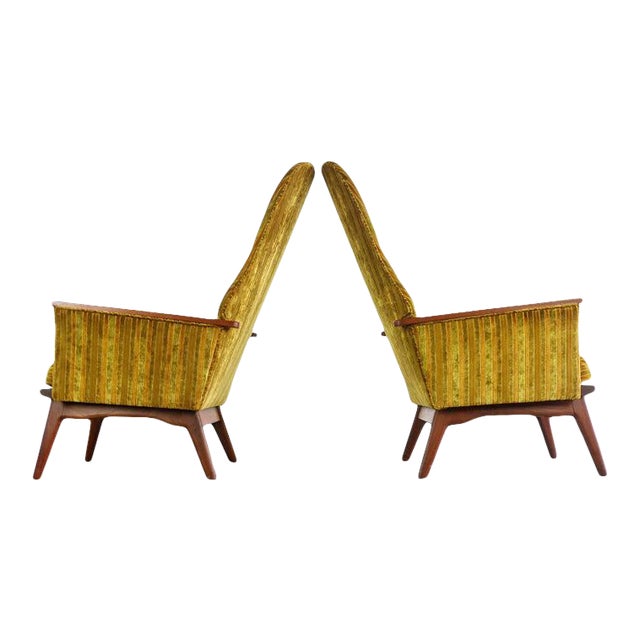 1960s High Back Chairs Attributed to Adrian Pearsall for Craft - a Pair For Sale