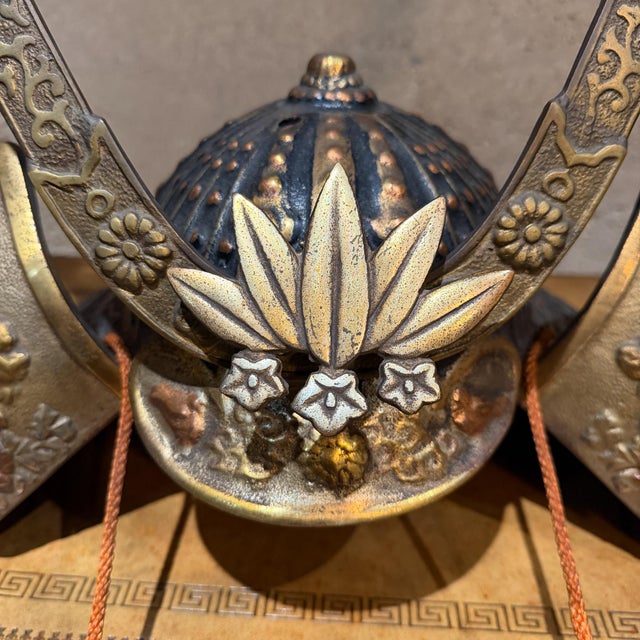 Japanese Japanese Kabuto Samurai Helmet Display Sculpture in Bronze For Sale - Image 3 of 12