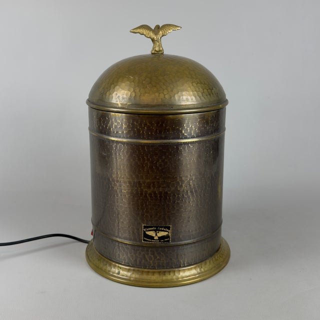 Vintage Espresso Coffee Machine in Hammered Brass by Victoria Arduino, 1950 For Sale - Image 3 of 14