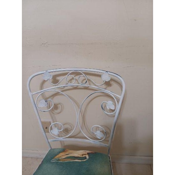 Wrought Iron Garden Patio Chair French Style White Ivy Leaf Design Set of 4 Style: French Color: White Dimensions: 17" W x...