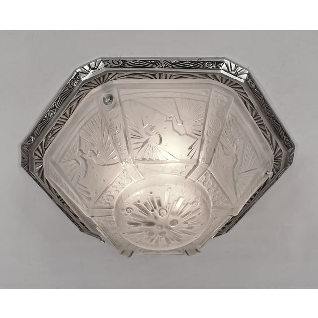 1920s 1930s French Art Deco Flush Mount by Muller Freres France - 2 Available For Sale - Image 5 of 14