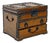 Vintage Nailhead Lacquered Parchment Jewelry Chest For Sale