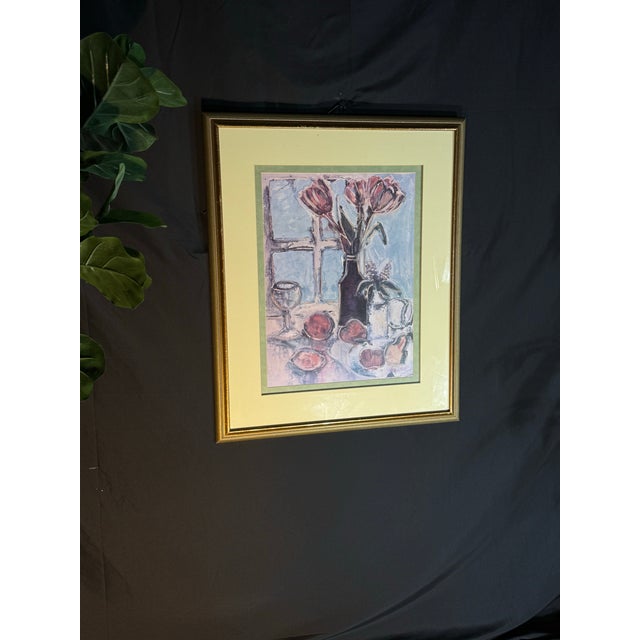 1980s Framed Floral and Fruit Still Life Wall Art For Sale - Image 4 of 7